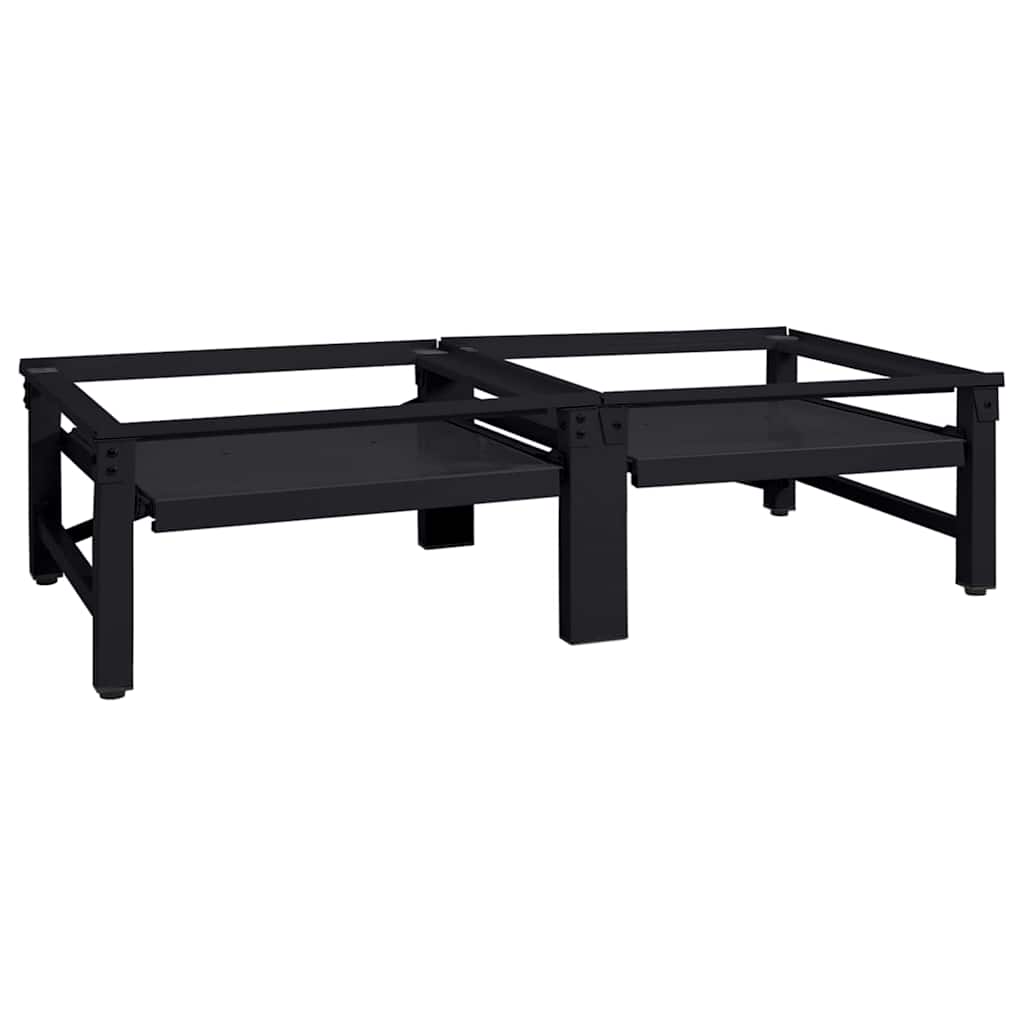 Suport pentru mașina de spălat 2 pcs Negru 64 x 55 x 32.5 cm GartenMobel Dekor