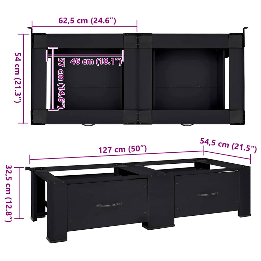 Suport pentru mașina de spălat 2 pcs Negru 64 x 55 x 32.5 cm GartenMobel Dekor