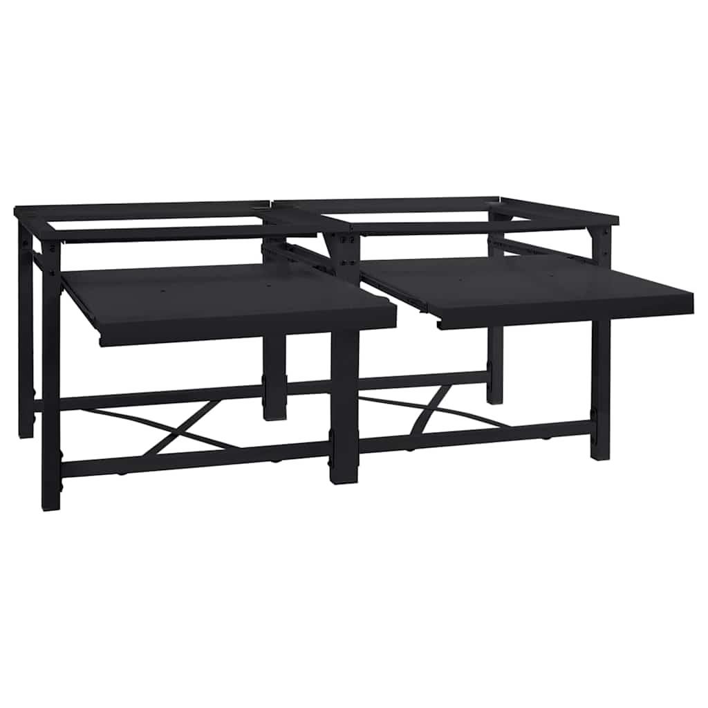 Suport pentru mașina de spălat 2 pcs Negru 64 x 55 x 32.5 cm GartenMobel Dekor
