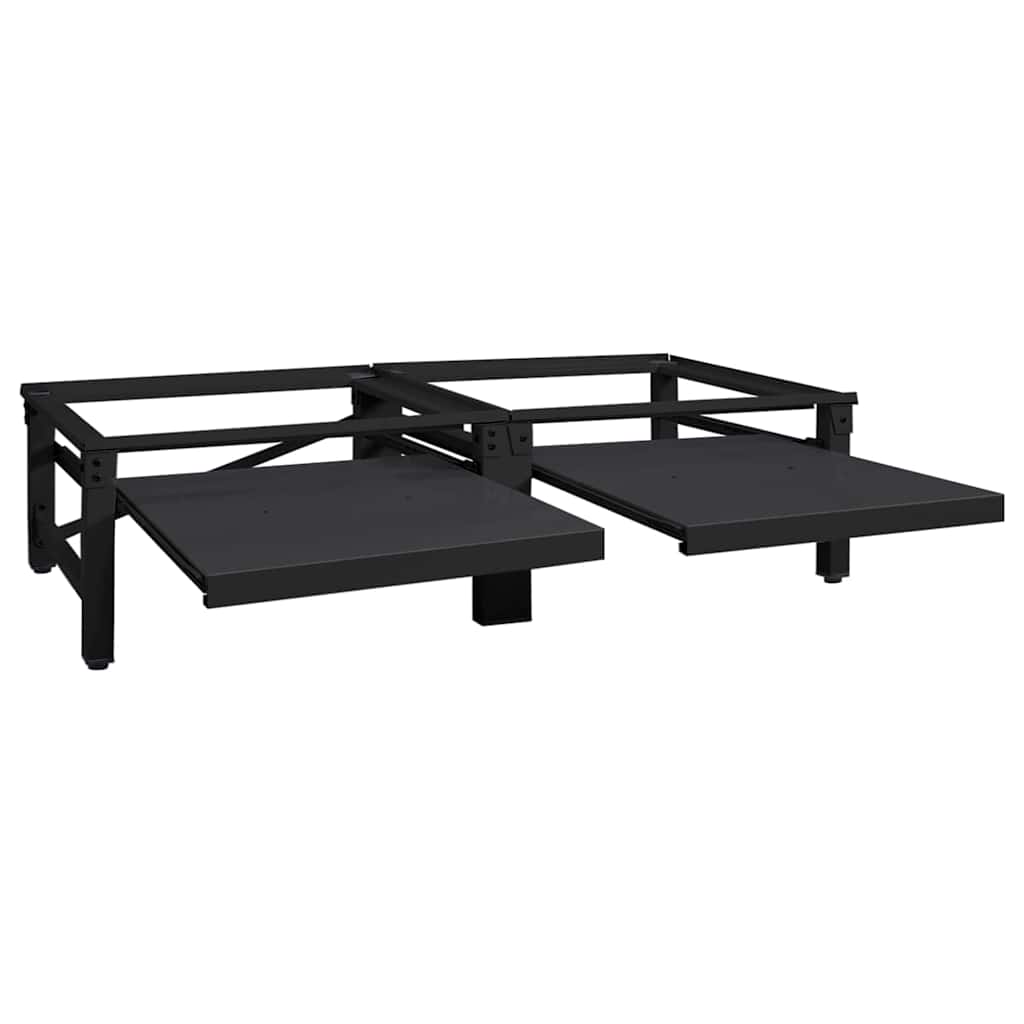 Suport pentru mașina de spălat 2 pcs Negru 64 x 55 x 32.5 cm GartenMobel Dekor