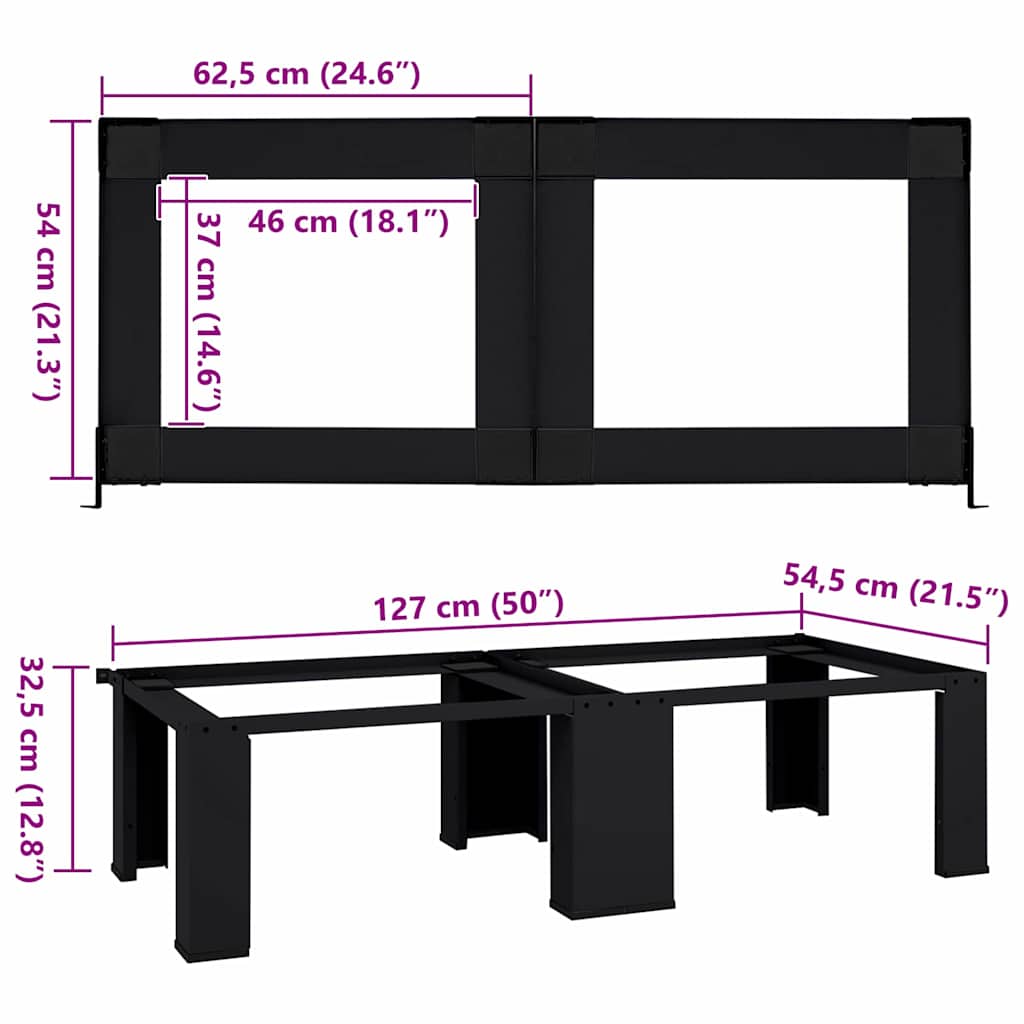 Suport pentru mașina de spălat 2 pcs Negru 64 x 55 x 32.5 cm GartenMobel Dekor