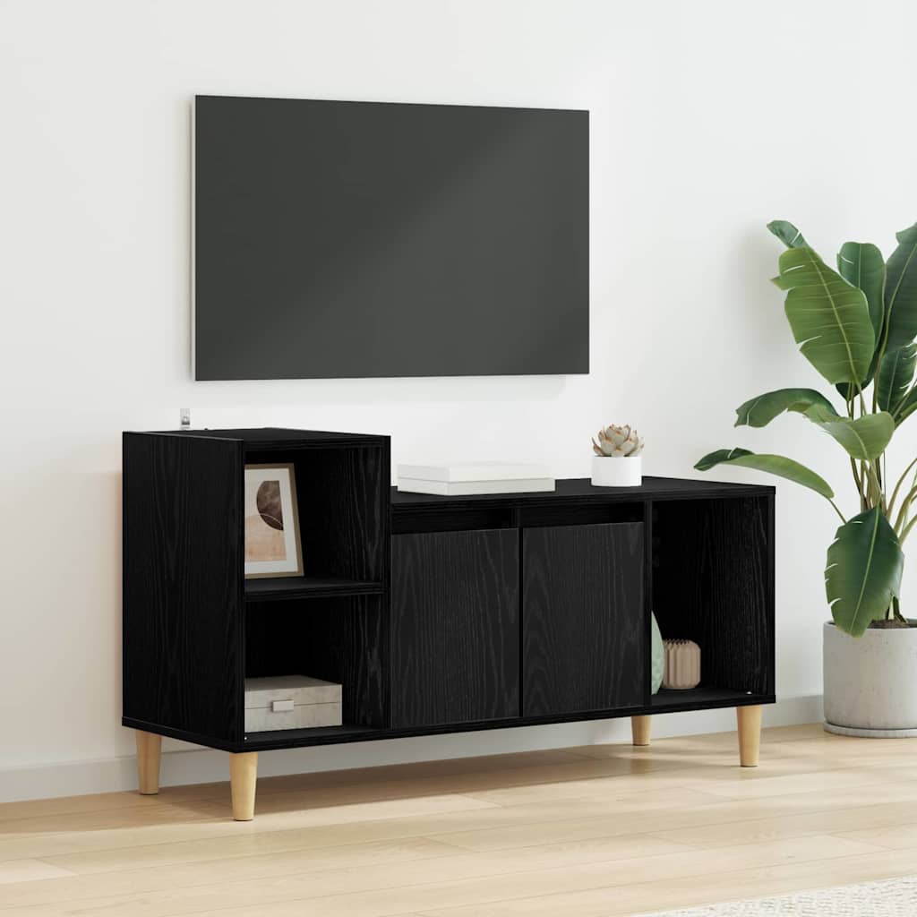 Cabinet TV Stejar Negru 100 x 35 x 55 cm Lemn compozit GartenMobel Dekor