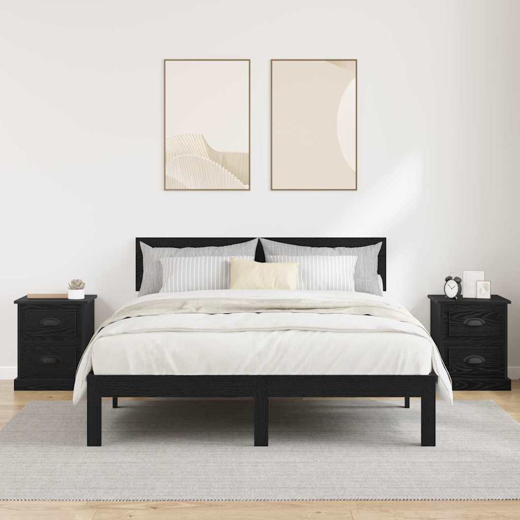 Dulap de noapte cu sertar 2 pcs Stejar negru 39 x 39 x 47.5 cm GartenMobel Dekor