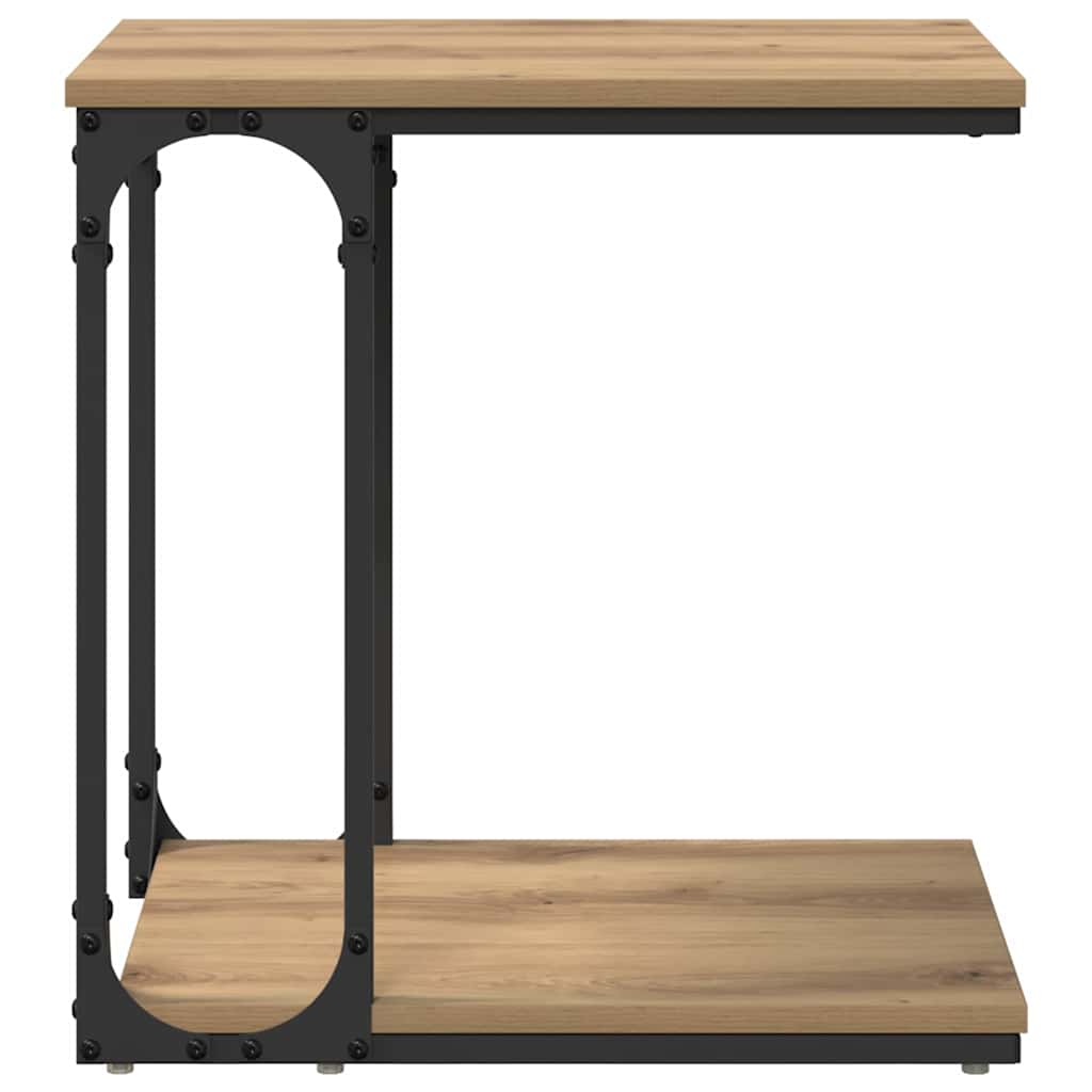 Masă laterală Stejar Artizanal 50 x 35 x 52 cm Lemn compozit GartenMobel Dekor