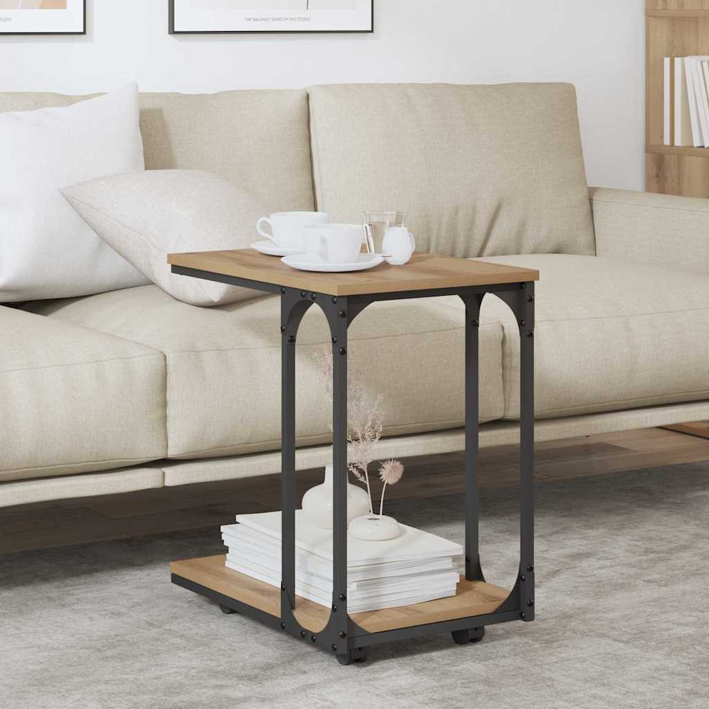 Masă laterală Stejar Artizanal 50 x 35 x 55.5 cm Lemn compozit GartenMobel Dekor