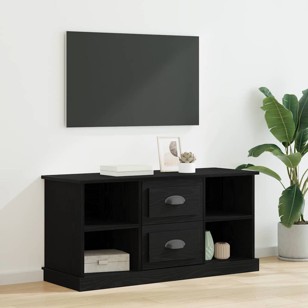 Cabinet TV Stejar Negru 99,5 x 35,5 x 48 cm Lemn compozit GartenMobel Dekor