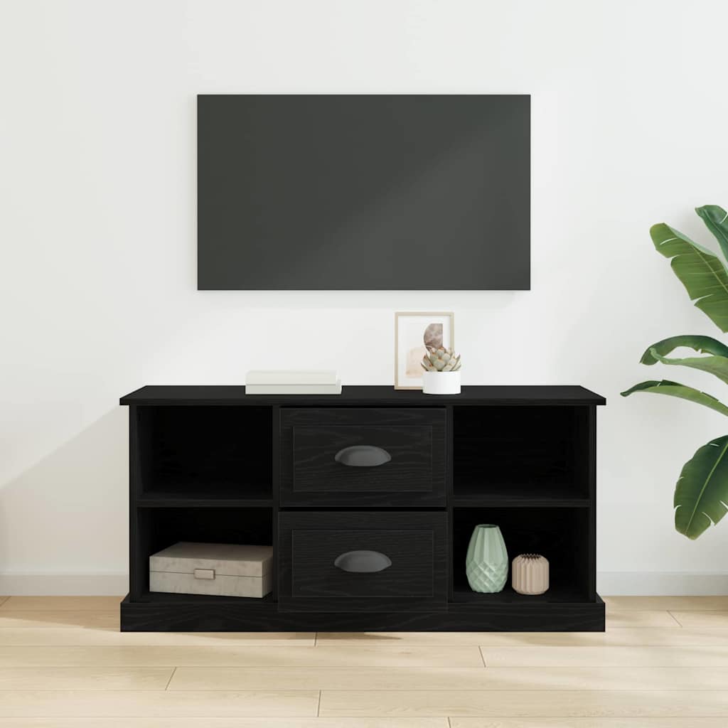 Cabinet TV Stejar Negru 99,5 x 35,5 x 48 cm Lemn compozit GartenMobel Dekor