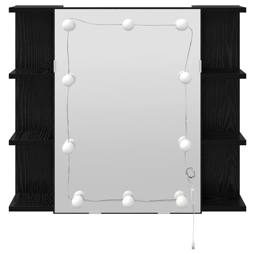 Dulap cu oglindă Stejar Negru 70 x 16,5 x 60 cm Lemn compozit GartenMobel Dekor