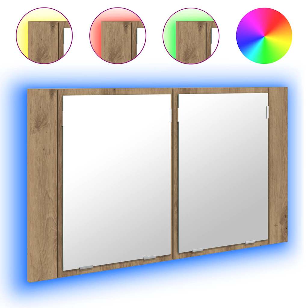 Dulap cu oglindă pentru baie Stejar Artizanal 80 x 12 x 45 cm GartenMobel Dekor