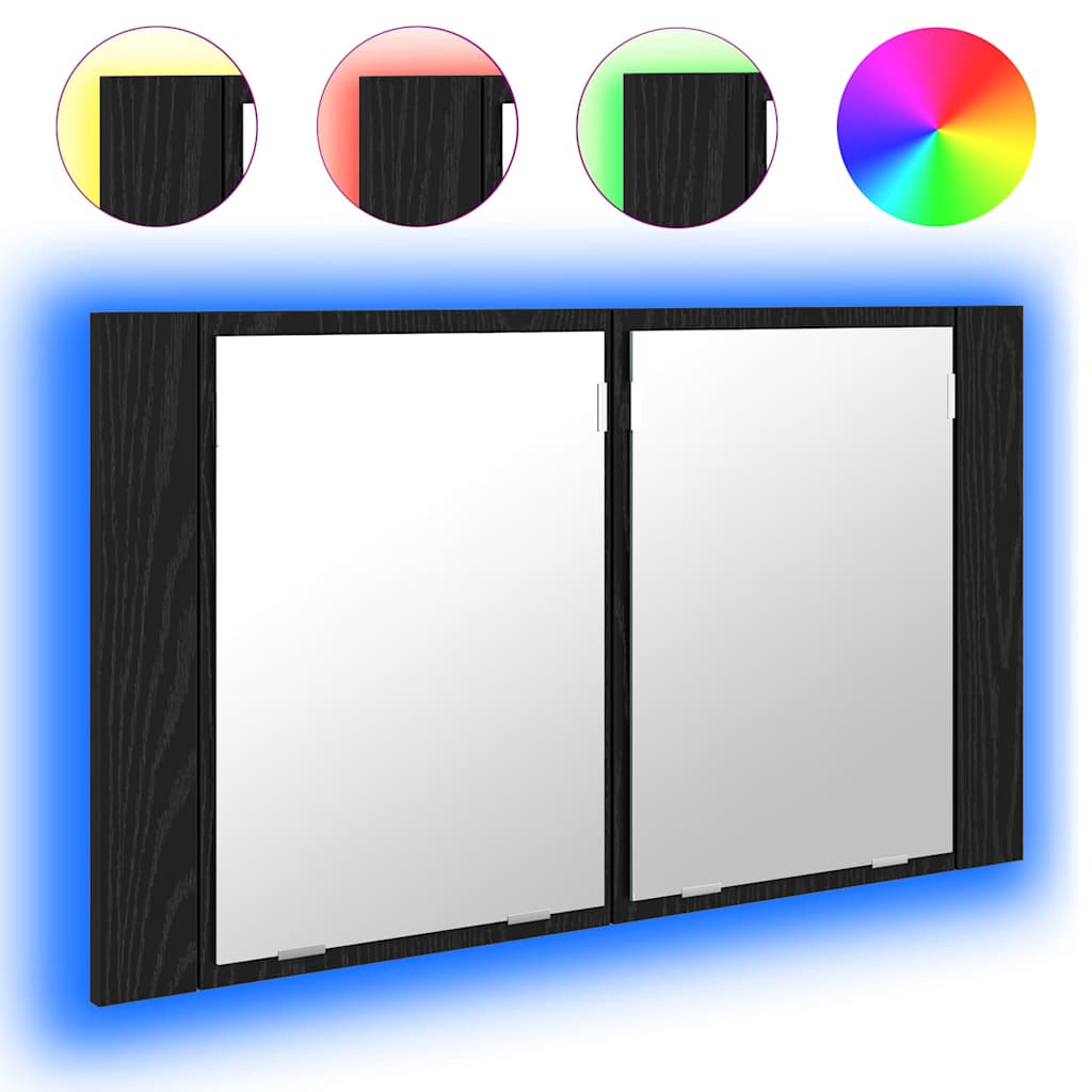 Dulap cu oglindă pentru baie Stejar Negru 80 x 12 x 45 cm GartenMobel Dekor