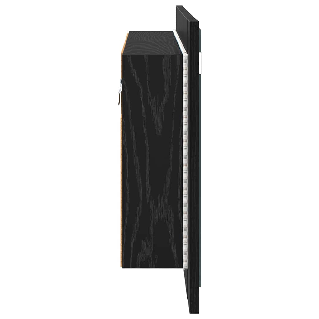 Dulap cu oglindă pentru baie Stejar Negru 80 x 12 x 45 cm GartenMobel Dekor