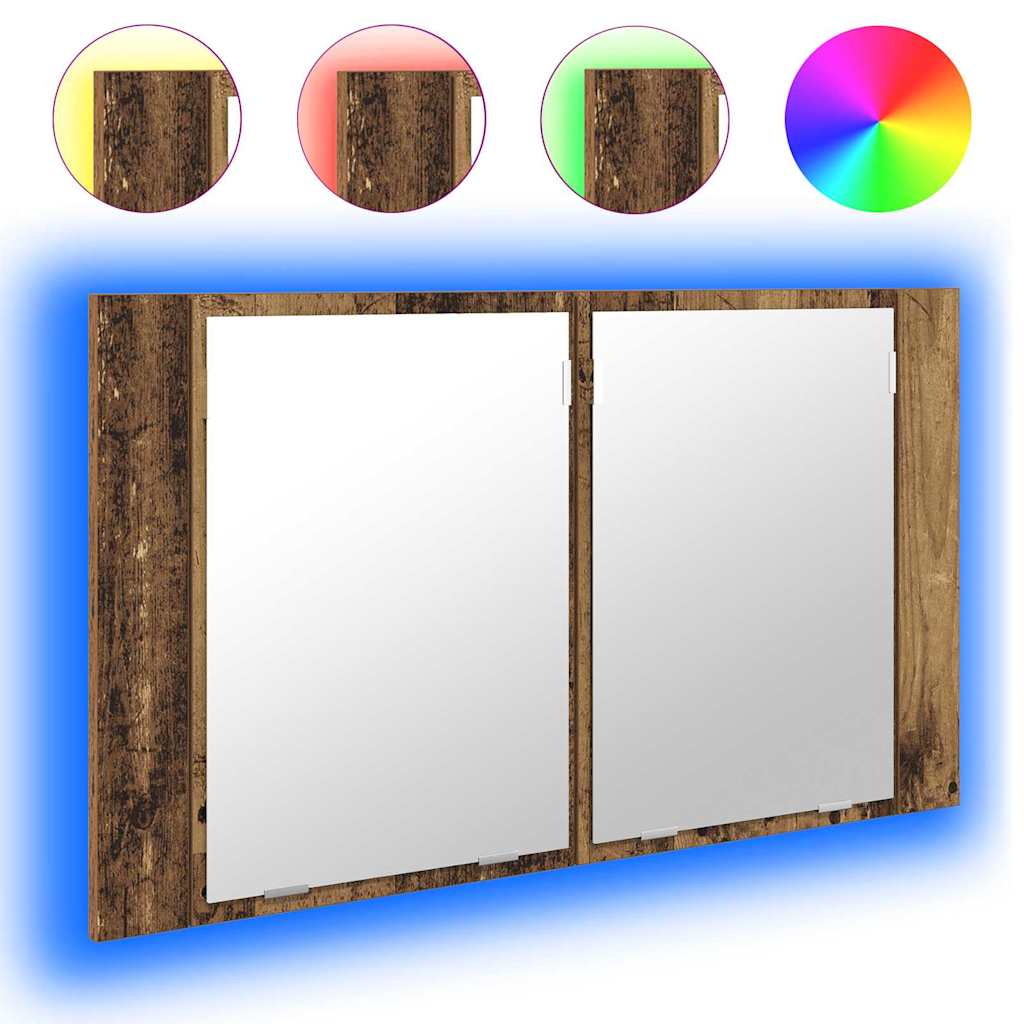 Dulap cu oglindă pentru baie cu raft Lemn Vechi 80 x 12 x 45 cm GartenMobel Dekor