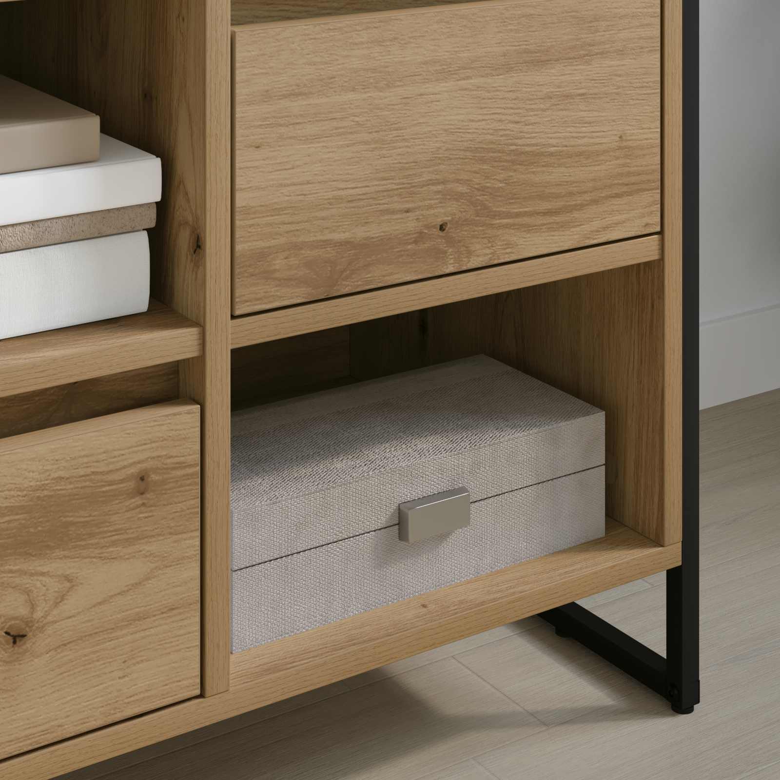 Cabinet TV Stejar artizanal 100 x 36 x 49,5 cm Lemn compozit GartenMobel Dekor