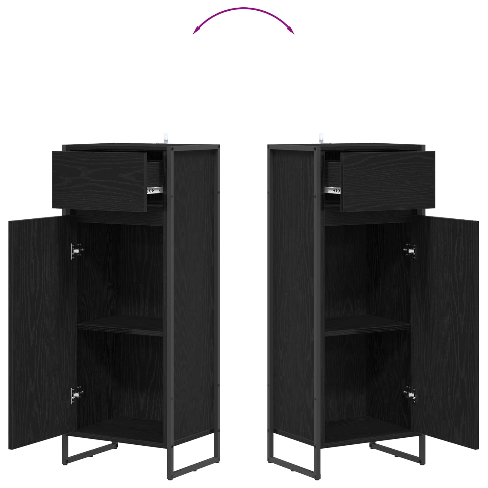 Dulap de Baie Stejar Negru 40 x 30 x 100 cm Lemn compozit GartenMobel Dekor