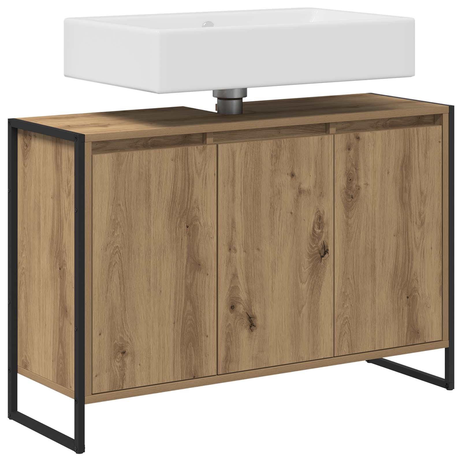 Dulap de Baie Stejar artizanal 90 x 30 x 60 cm Lemn compozit GartenMobel Dekor