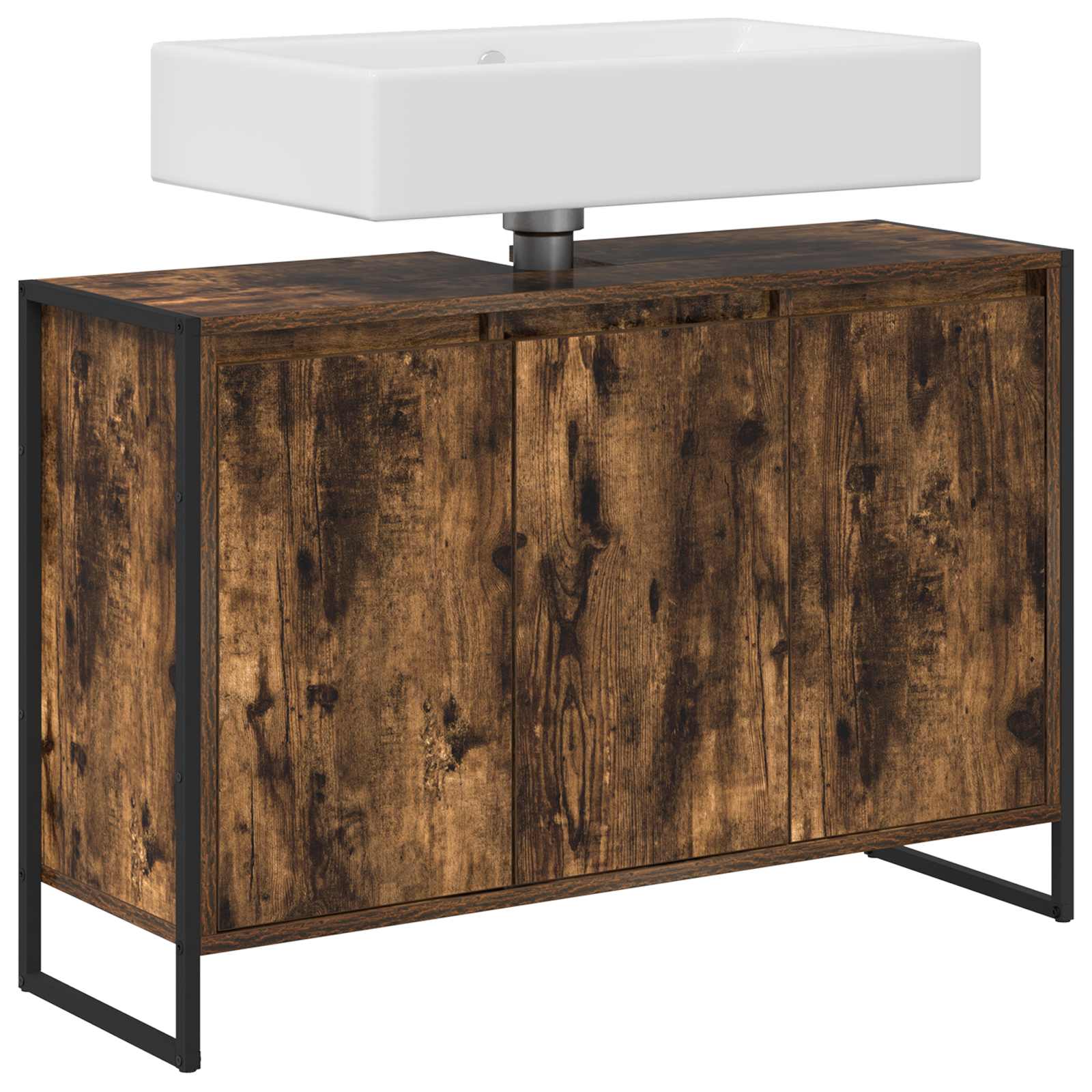 Dulap de Baie Stejar fumuriu 90 x 30 x 60 cm Lemn compozit GartenMobel Dekor