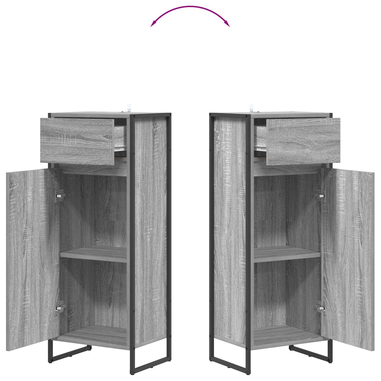 Dulap de Baie cu ușă Gri Sonoma 40 x 30 x 100 cm Lemn compozit GartenMobel Dekor