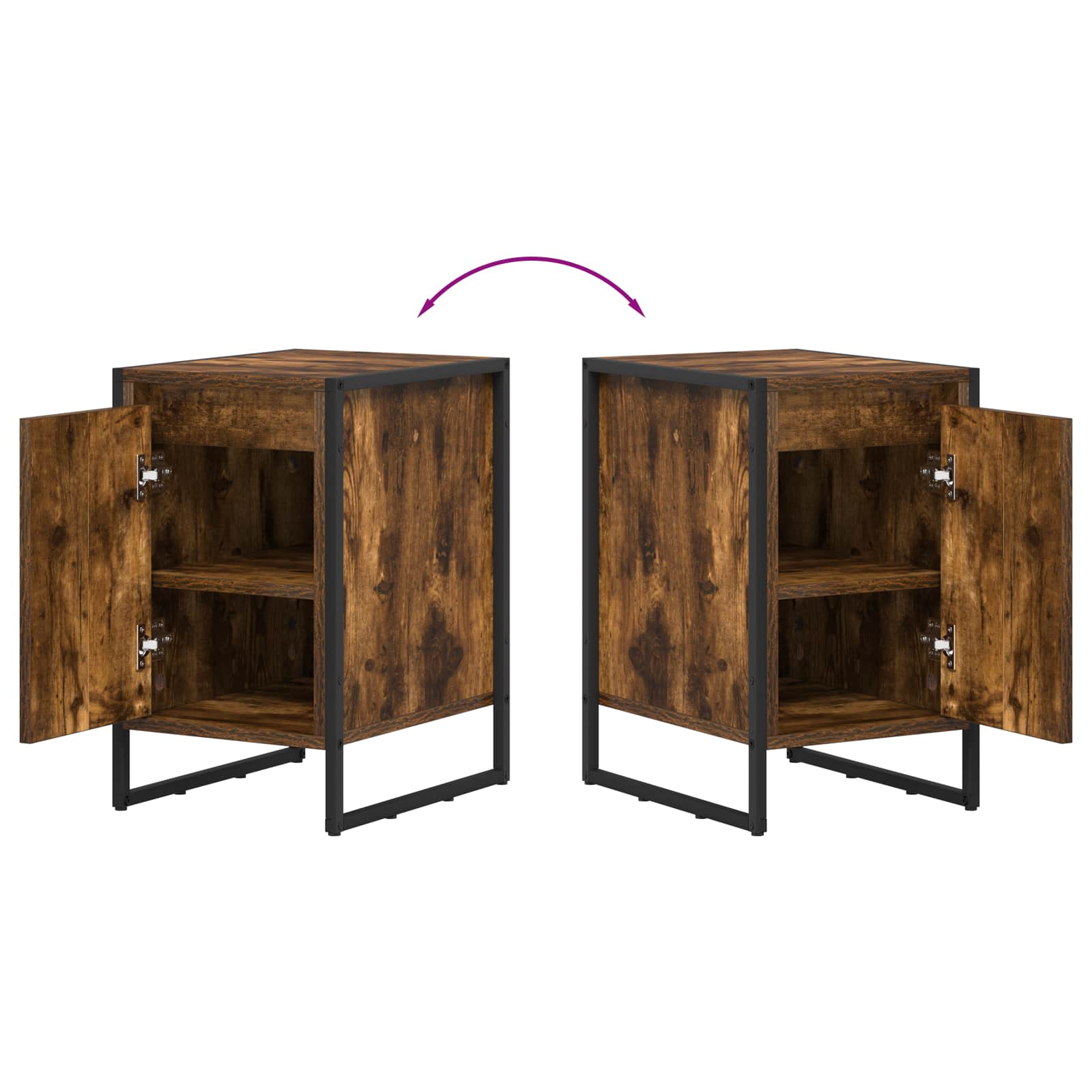 Noptieră Stejar fumuriu 39,5 x 30 x 50 cm Lemn compozit GartenMobel Dekor