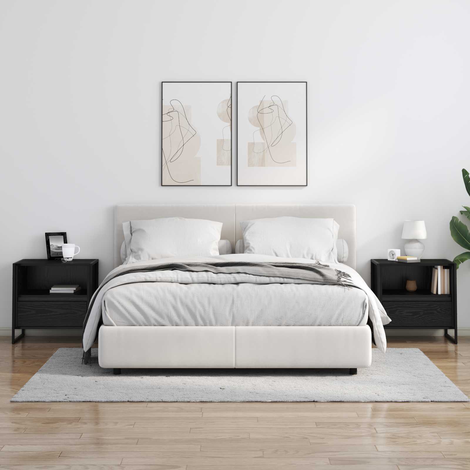 Noptieră cu sertar Stejar Negru 50 x 39,5 x 50 cm Lemn compozit GartenMobel Dekor