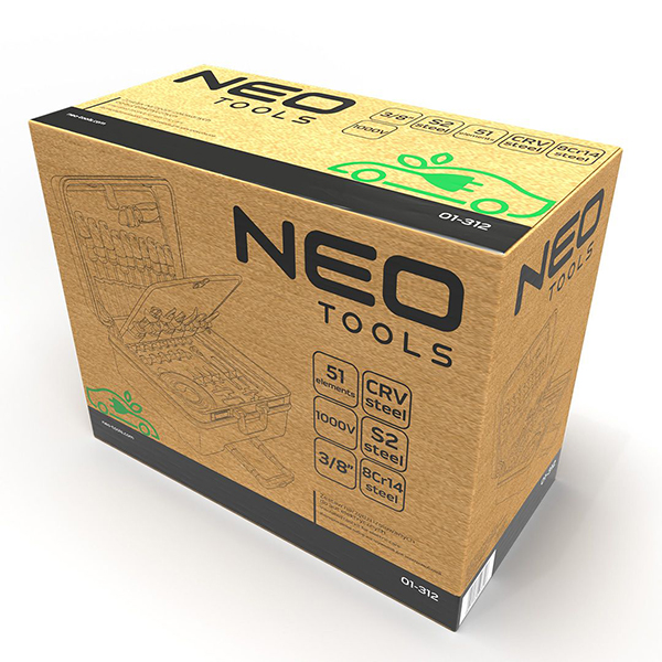 Set scule izolate VDE pentru repararea masinilor electrice si hibride 51 piese NEO TOOLS 01-312 HardWork ToolsRange