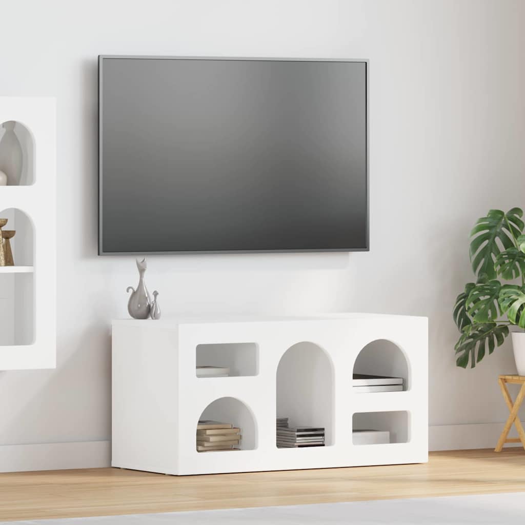 Cabinet TV Alb 80 x 35 x 40 cm Lemn compozit GartenMobel Dekor