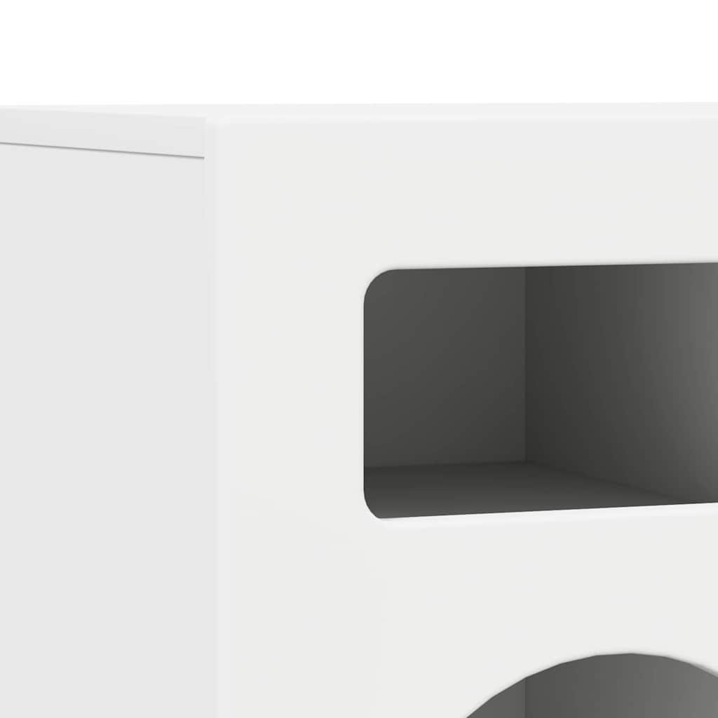 Cabinet TV Alb 80 x 35 x 40 cm Lemn compozit GartenMobel Dekor