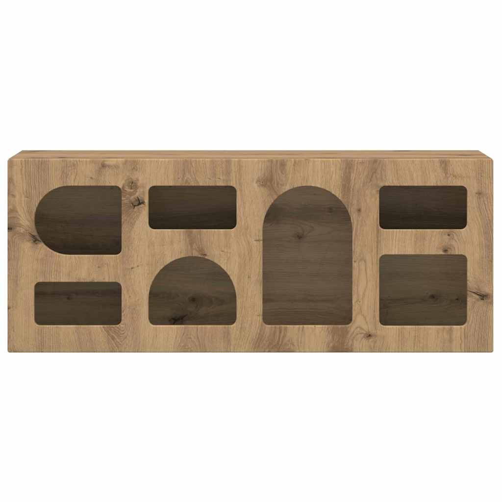 Cabinet TV Stejar Artizanal 100 x 35 x 40 cm Lemn compozit GartenMobel Dekor