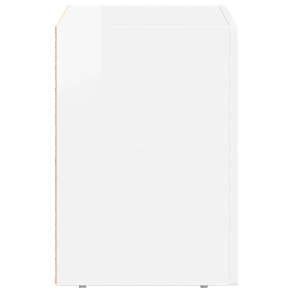 Noptieră 2 pcs Alb lucios 40 x 35 x 50 cm Lemn compozit GartenMobel Dekor