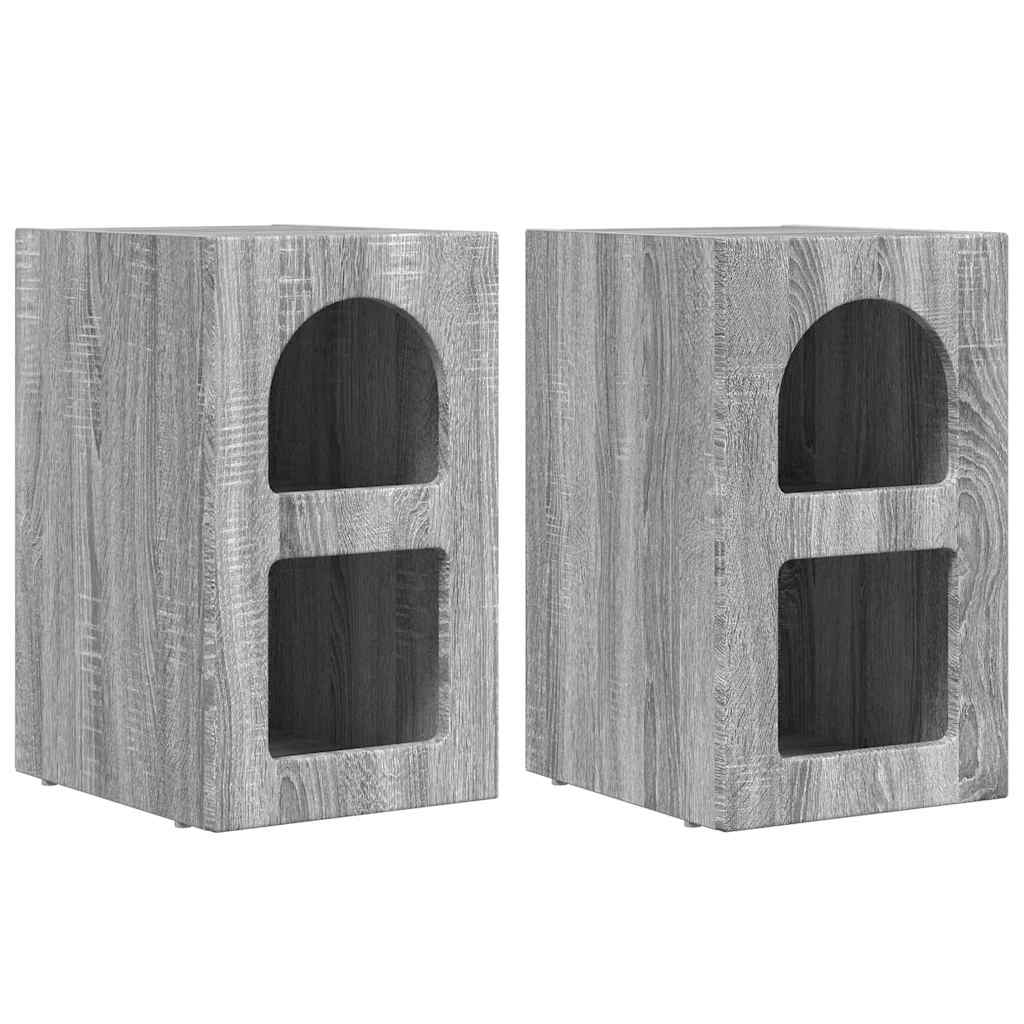 Noptieră 2 pcs Gri Sonoma 29.5 x 35 x 50 cm Lemn compozit GartenMobel Dekor
