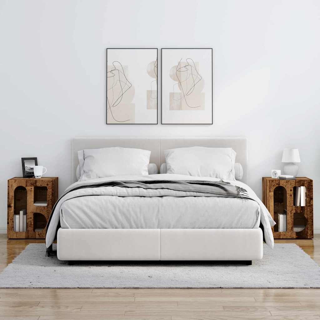 Noptieră 2 pcs Lemn vechi 40 x 35 x 50 cm Lemn compozit GartenMobel Dekor