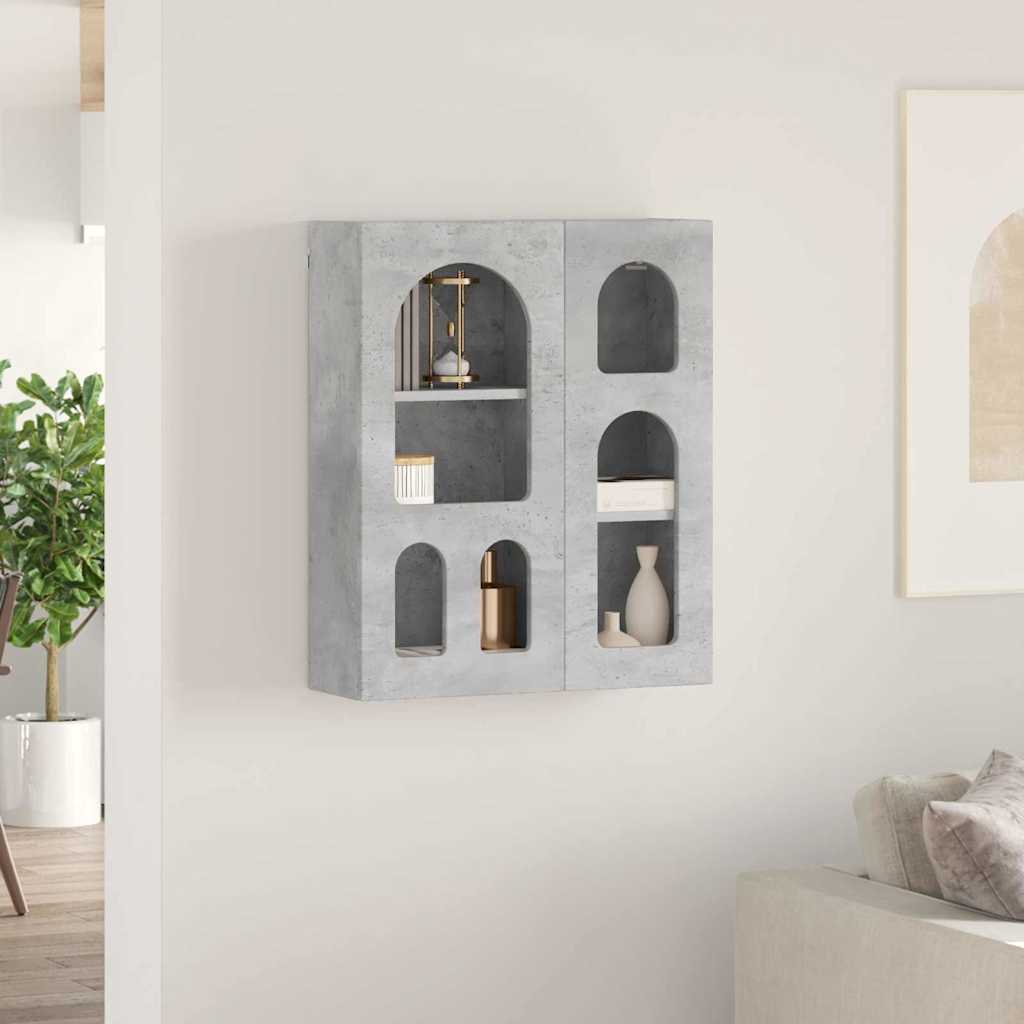 Dulap suspendat Gri din beton 59 x 20 x 71.5 cm Lemn compozit GartenMobel Dekor