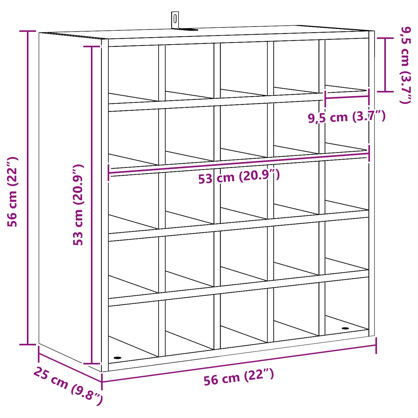 Raft pentru vin 2 pcs natural 56 x 25 x 56 cm Lemn de pin masiv GartenMobel Dekor