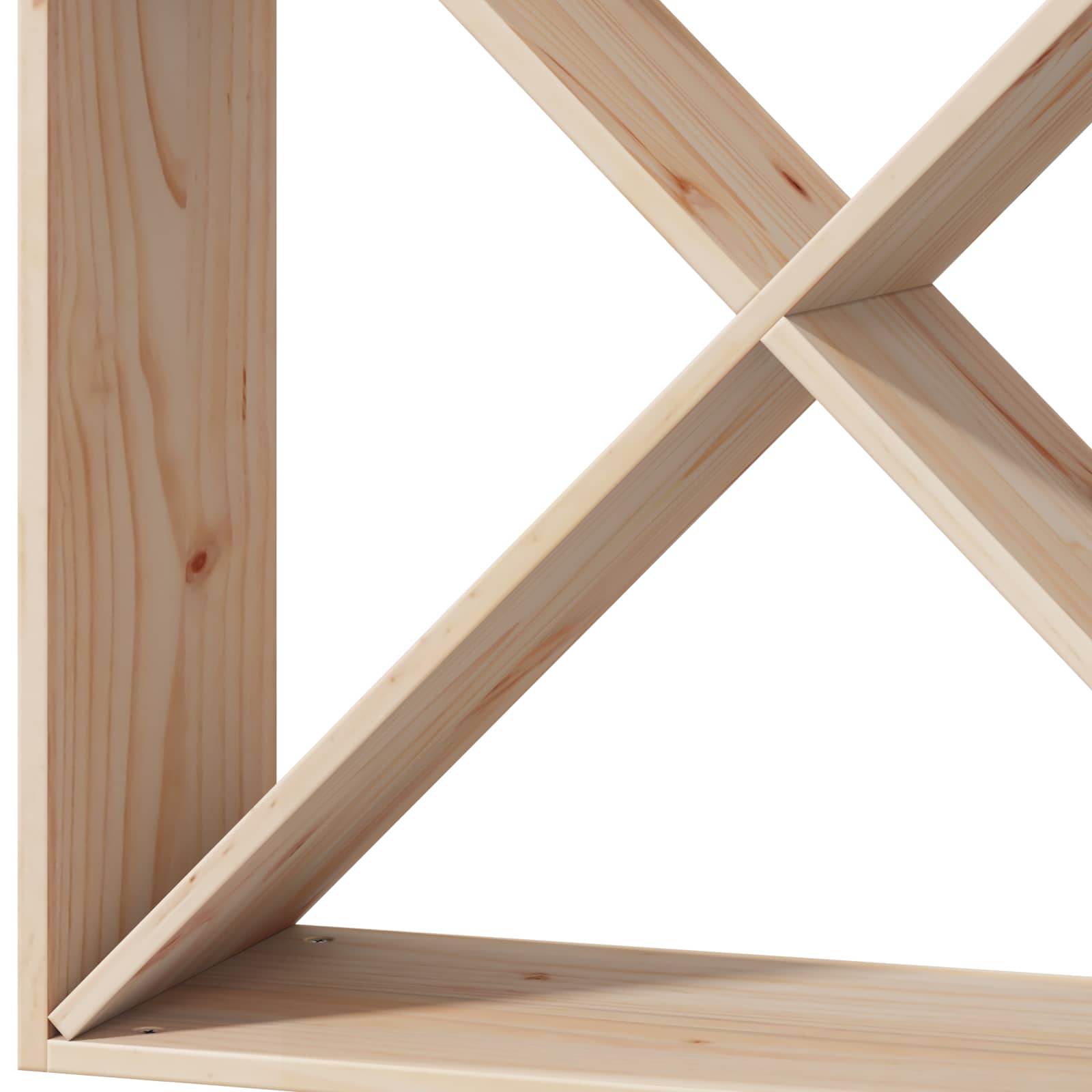 Raft pentru vin 4 pcs natural 62 x 25 x 62 cm Lemn de pin masiv GartenMobel Dekor