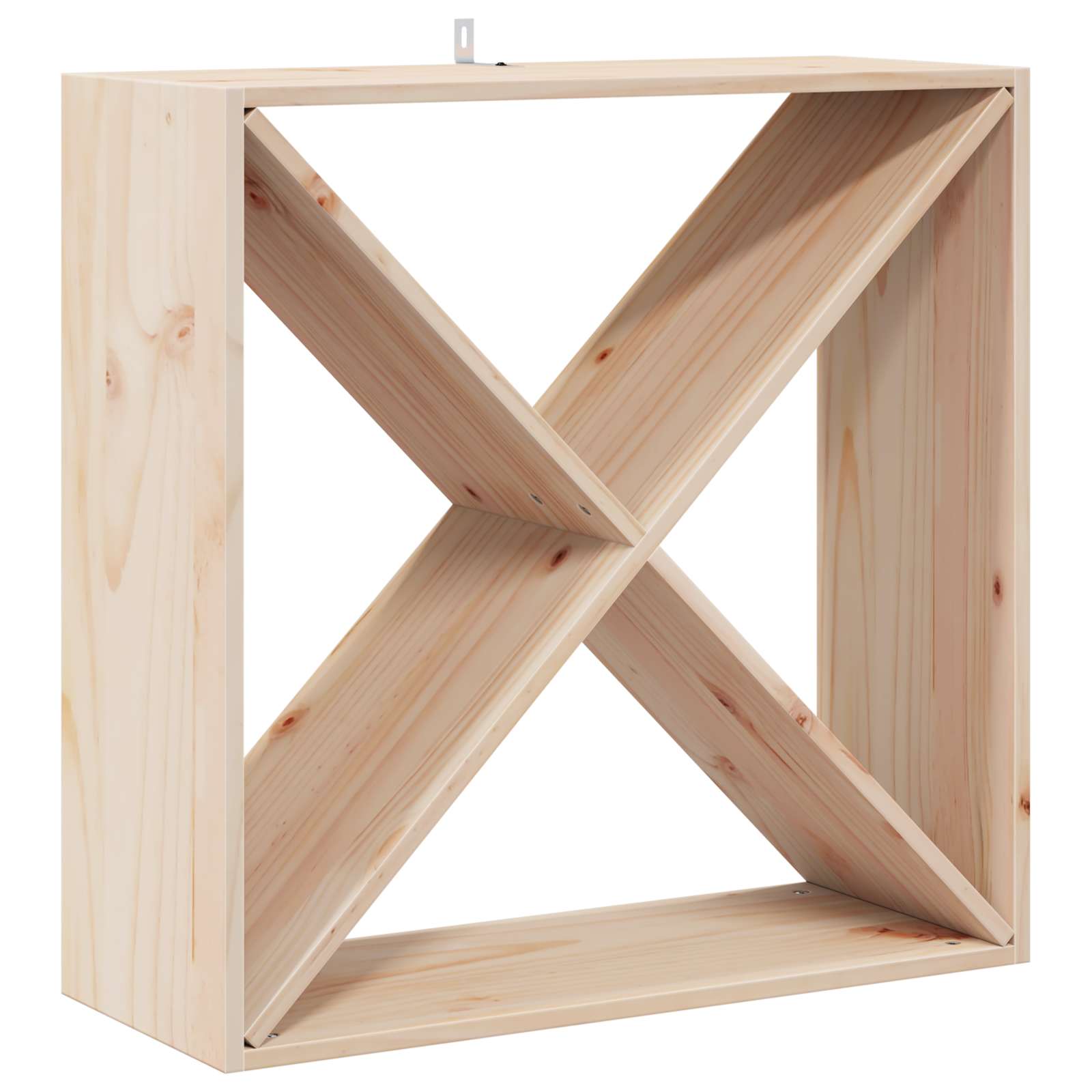 Raft pentru vin 4 pcs natural 62 x 25 x 62 cm Lemn de pin masiv GartenMobel Dekor