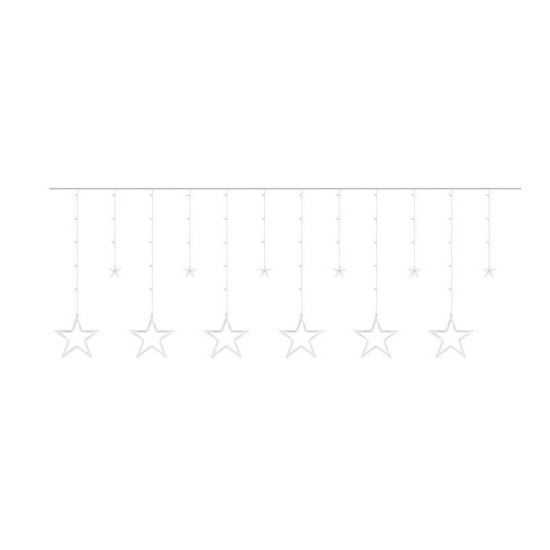 Instalatie luminoasa tip perdea, model stea mare, alb cald, 8 moduri iluminare, interior-exterior, IP44, 138 LED, 2.5 m GartenVIP DiyLine