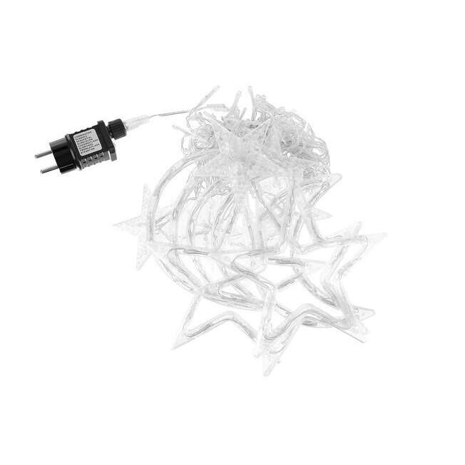 Instalatie luminoasa tip perdea, model stea si luna, alb rece, 8 moduri iluminare, interior-exterior, IP44, 138 LED, 2.5 m GartenVIP DiyLine