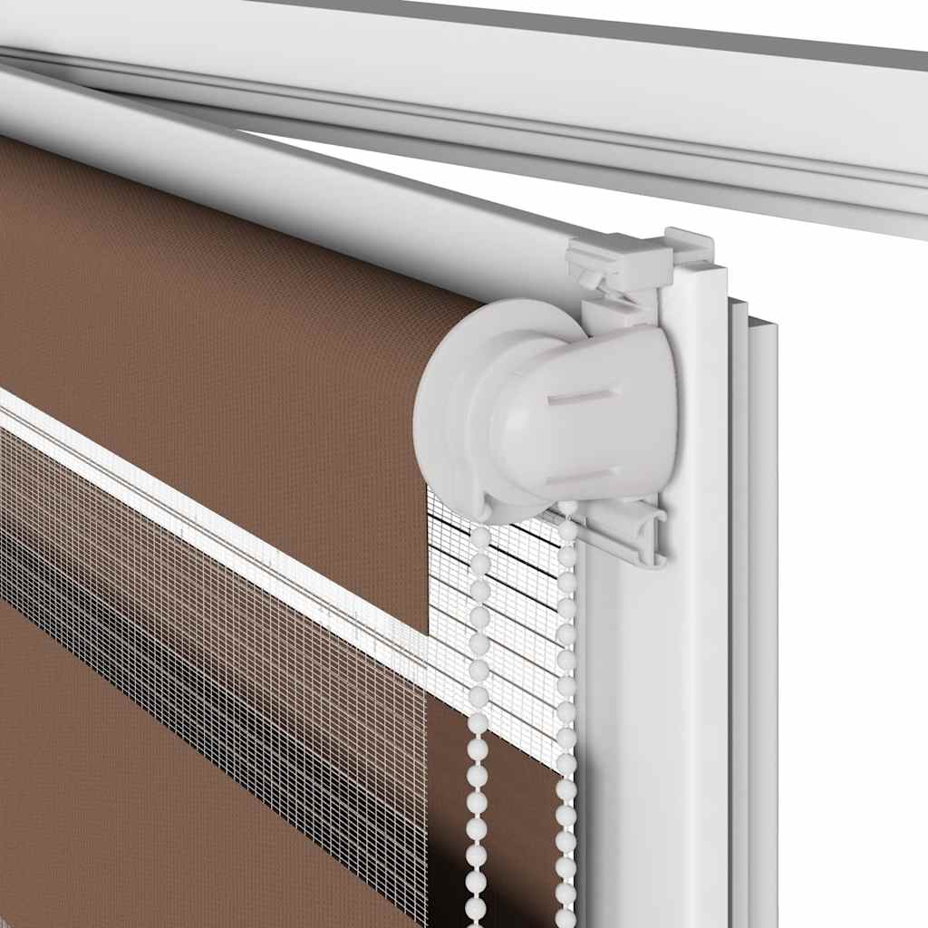 Jaluzea tip zebra maro lățime țesătură 75,9 cm poliester GartenMobel Dekor