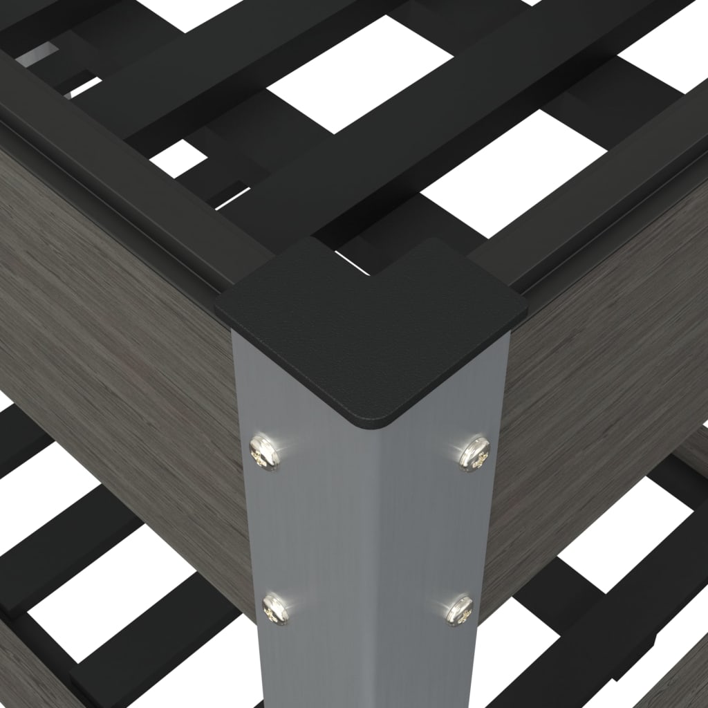 Strat înălțat de grădină cu raft, gri, 175x50x75 cm, WPC GartenMobel Dekor