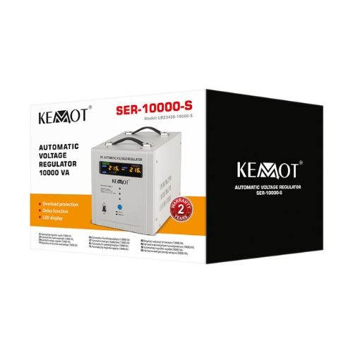 Stabilizator tensiune automat 10KVA 2 prize Schuko Kemot URZ3438-10000 SafetyGuard Surveillance
