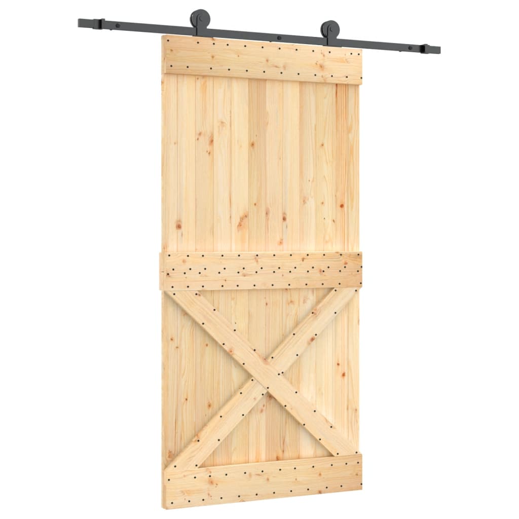 Ușă glisantă cu set feronerie, 100x210 cm, lemn masiv de pin GartenMobel Dekor