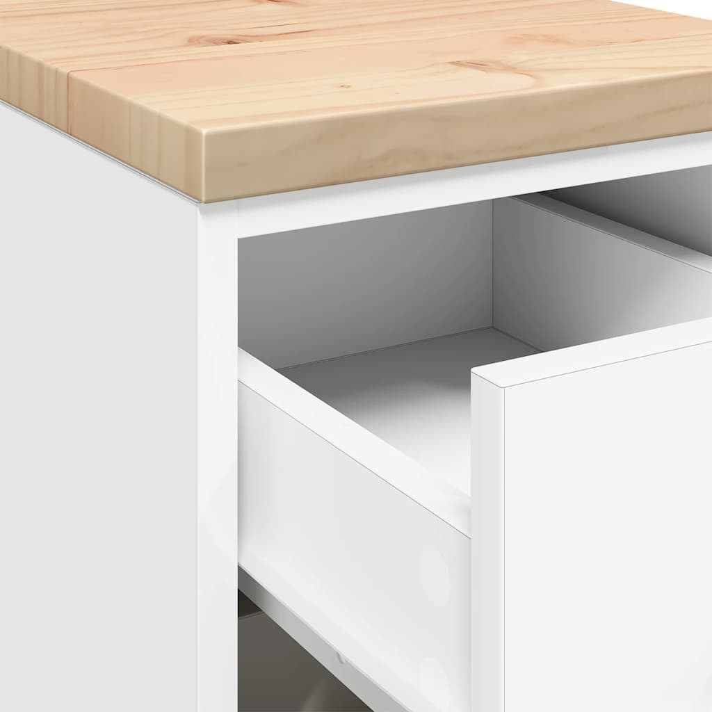 Dulap depozitare garaj alb 30x51x85 cm lemn masiv de pin GartenMobel Dekor