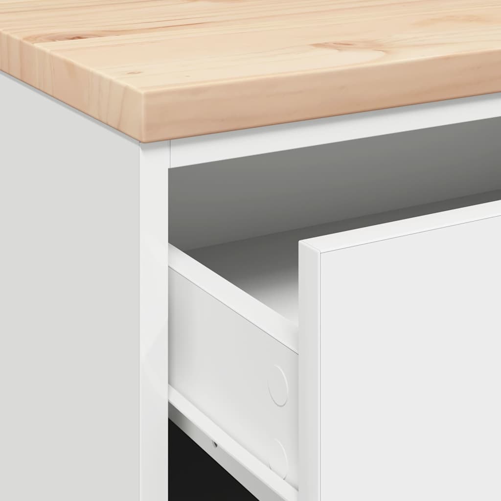 Dulap depozitare garaj alb 60x51x85 cm lemn masiv de pin GartenMobel Dekor