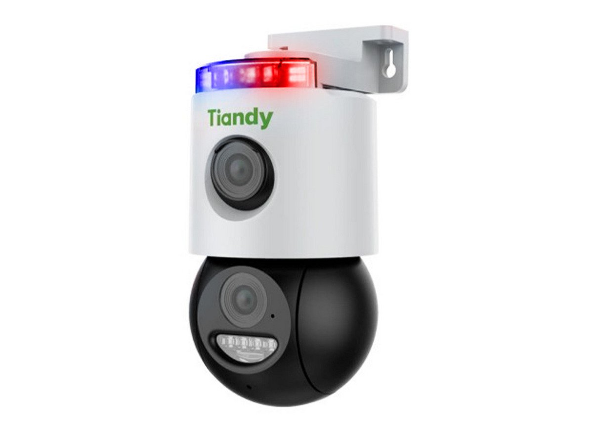 Camera IP wireless, pentru exterior, alarma, 2 lentile de 3+3MP, lentila 4mm, iluminare cu LED si IR, audio bidirectional, IP66, Tiandy TC-H363N-I5WWIFIEu4V4.0 SafetyGuard Surveillance
