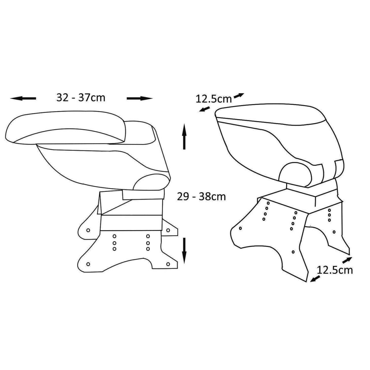 Cotiera universala rabatabila si culisanta, reglabila, negru Automobile ProTravel