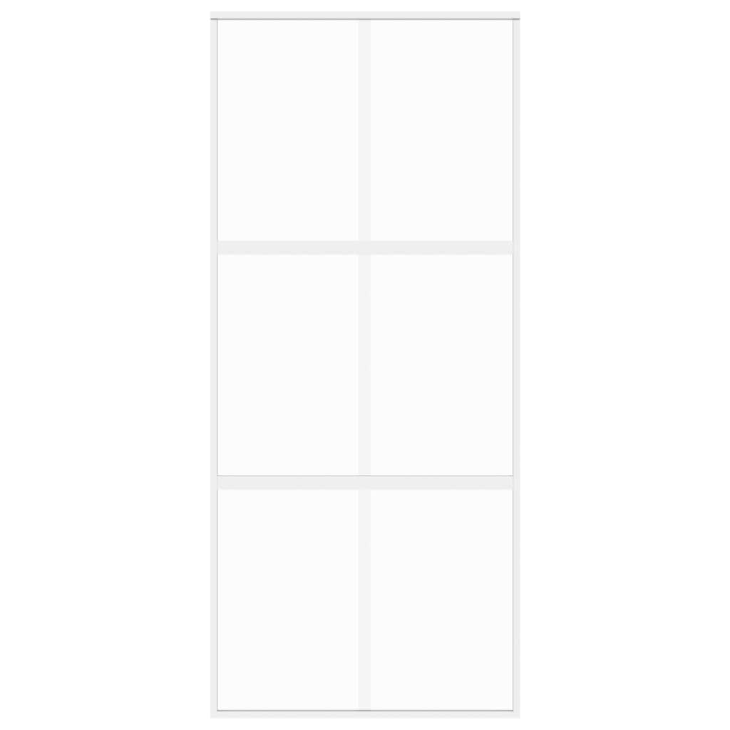Ușă glisantă, alb, 90x205 cm, sticlă securizată/aluminiu GartenMobel Dekor