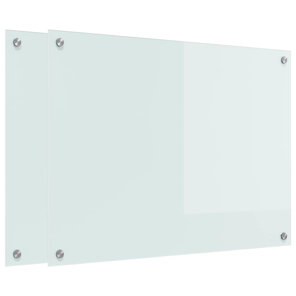 Spate de bucătărie 2 pcs Alb 80 x 60 cm sticlă securizată GartenMobel Dekor