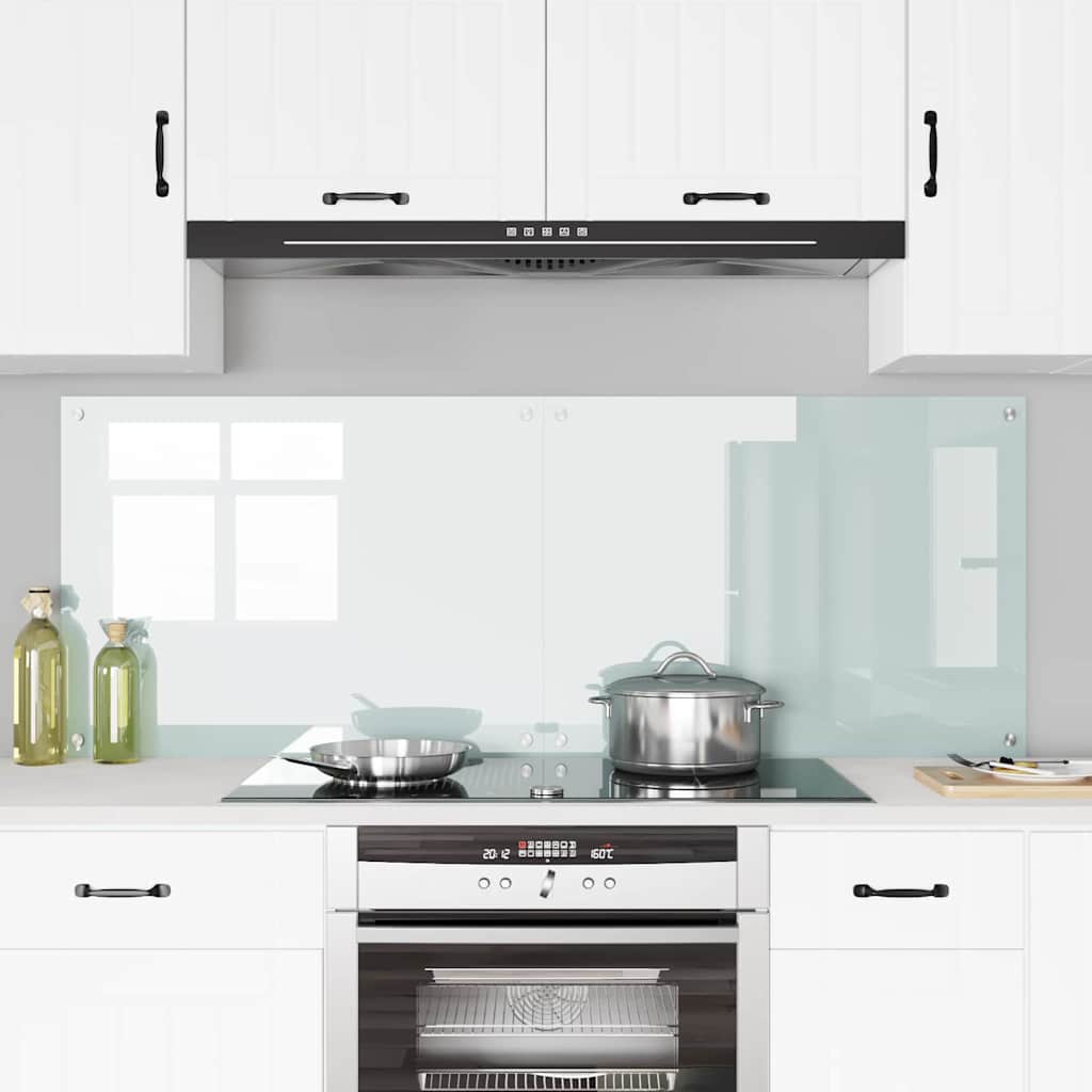 Spate de bucătărie 2 pcs Alb 80 x 60 cm sticlă securizată GartenMobel Dekor