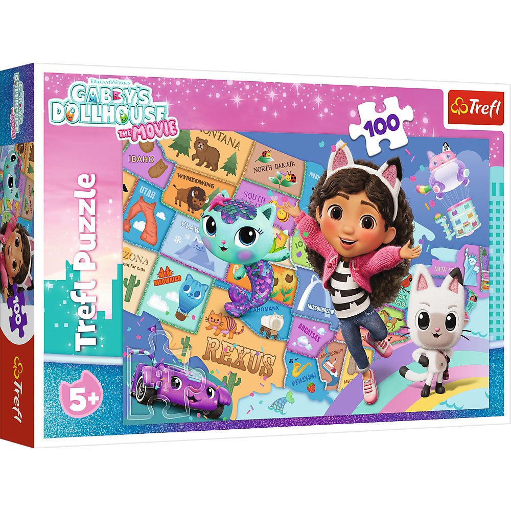 PUZZLE TREFL 100 GABBYS DOLLHOUSE PRIETENIA IN CASA PISICILOR LUI GABBY SuperHeroes ToysZone