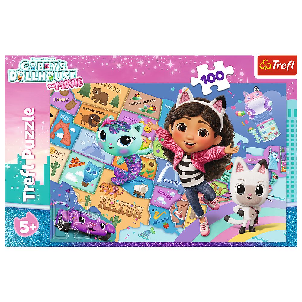 PUZZLE TREFL 100 GABBYS DOLLHOUSE PRIETENIA IN CASA PISICILOR LUI GABBY SuperHeroes ToysZone