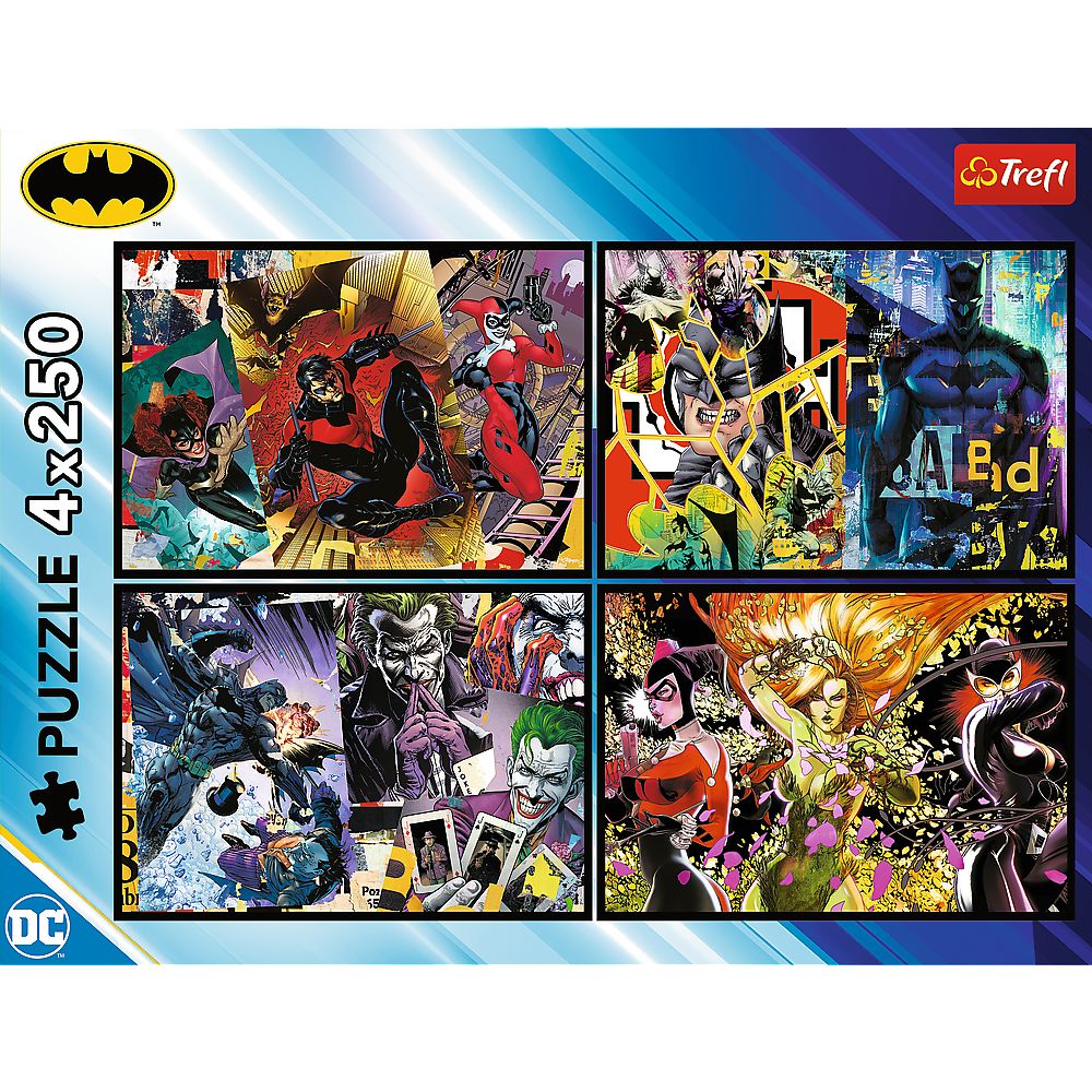 PUZZLE TREFL 4X250 BATMAN DC BATMAN IN ACTIUNE SuperHeroes ToysZone